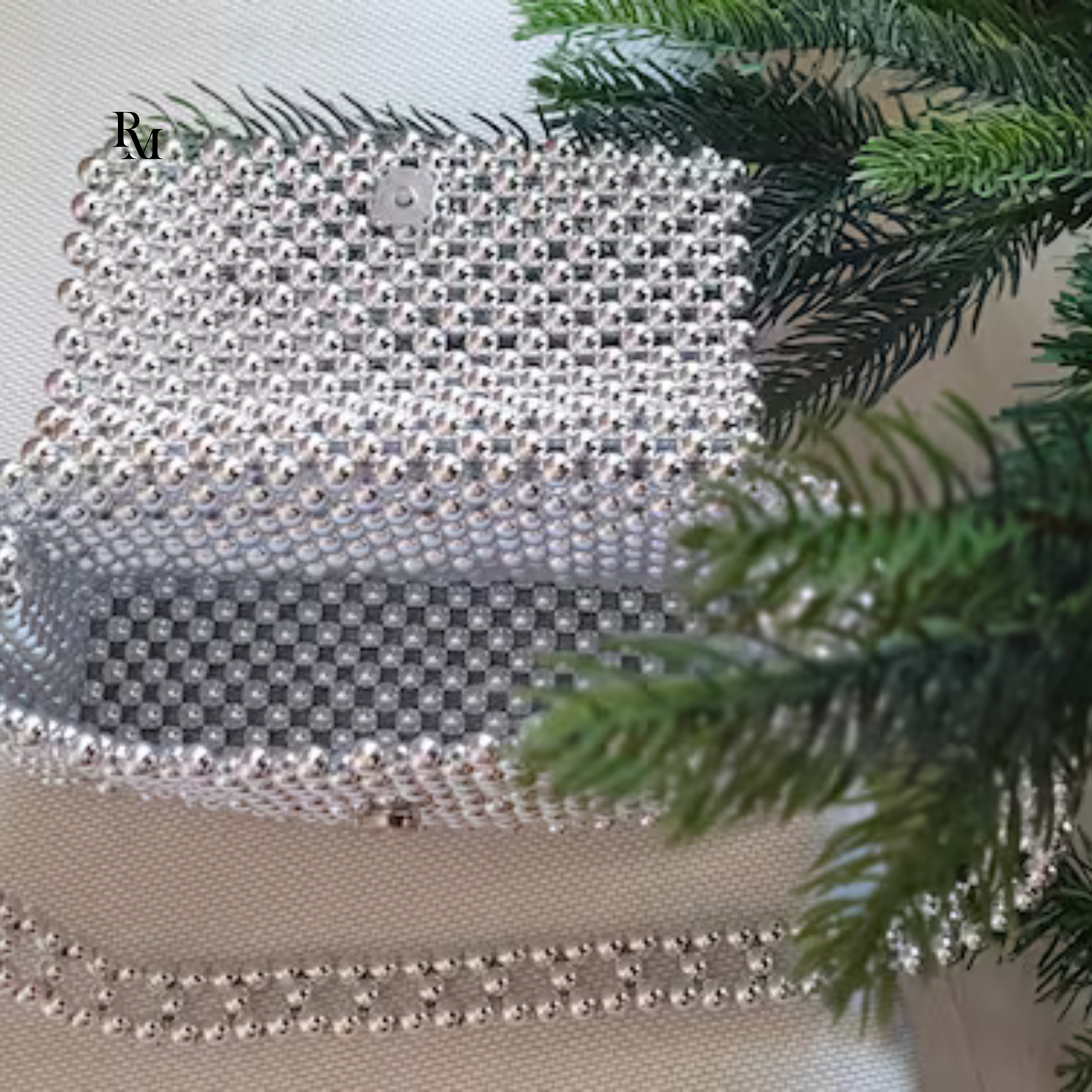 Handmade Metallic Crystal Beaded Bag | R&M012