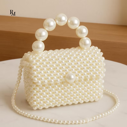 Handmade Pearl Beaded Bag #0001