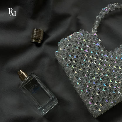Handmade Transparent Heart Crystal Beaded Bag | R&M010