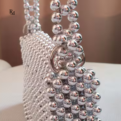Handmade Metallic Crystal Beaded Bag | R&M012