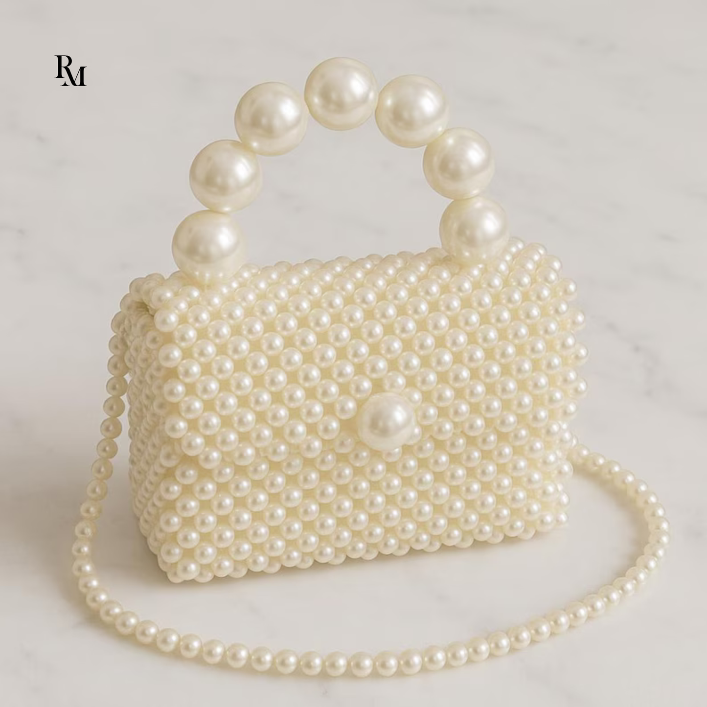 Handmade Pearl Beaded Bag #0001