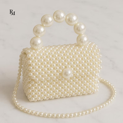 Handmade Pearl Beaded Bag #0001