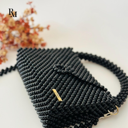 Handmade Acrylic Beaded Black Evening Bag | R&M017