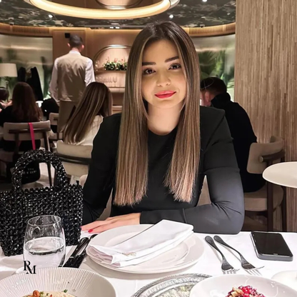 Handmade Black Crystal Beaded Wedding Bag | R&M007