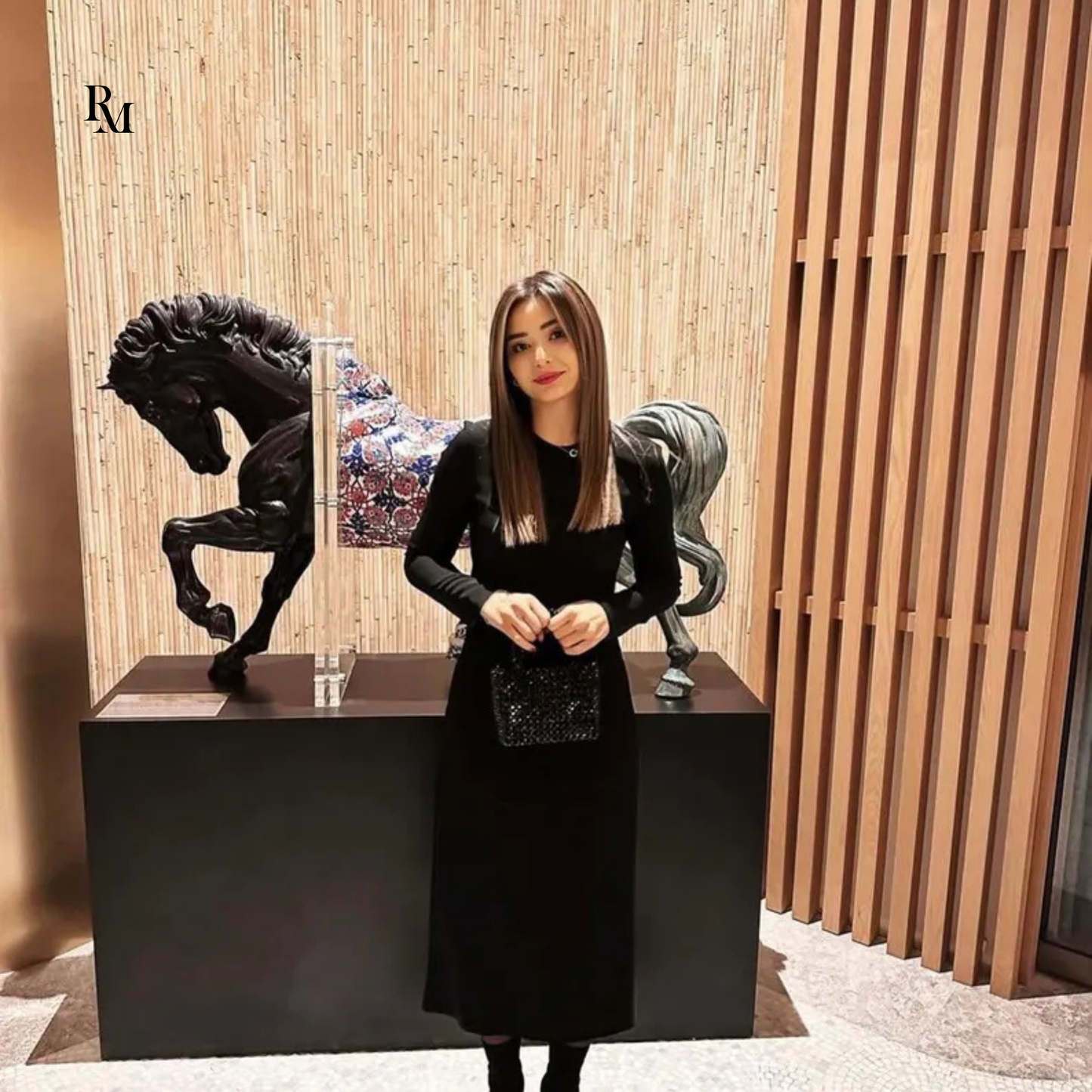 Handmade Black Crystal Beaded Wedding Bag | R&M007