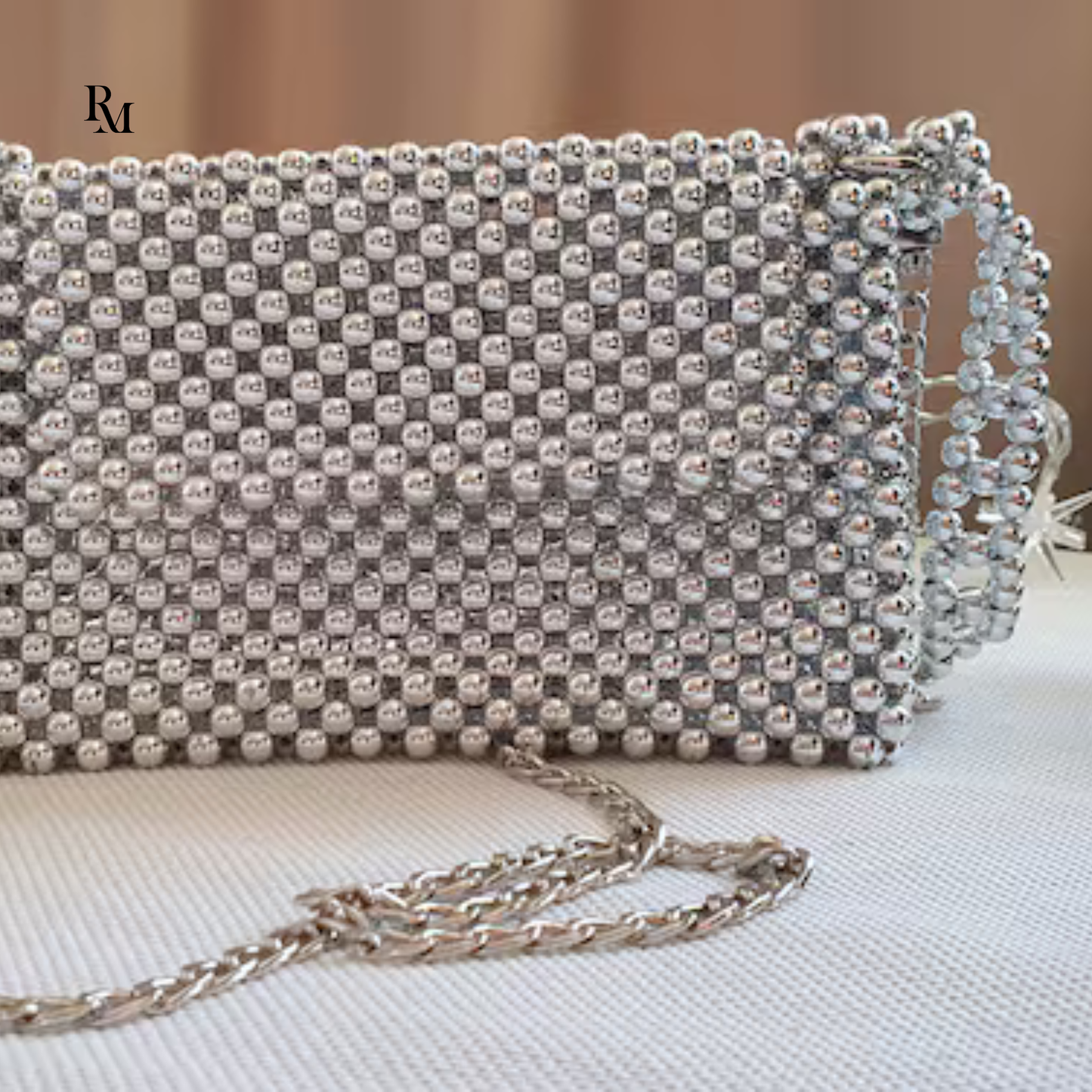 Handmade Metallic Crystal Beaded Bag | R&M012